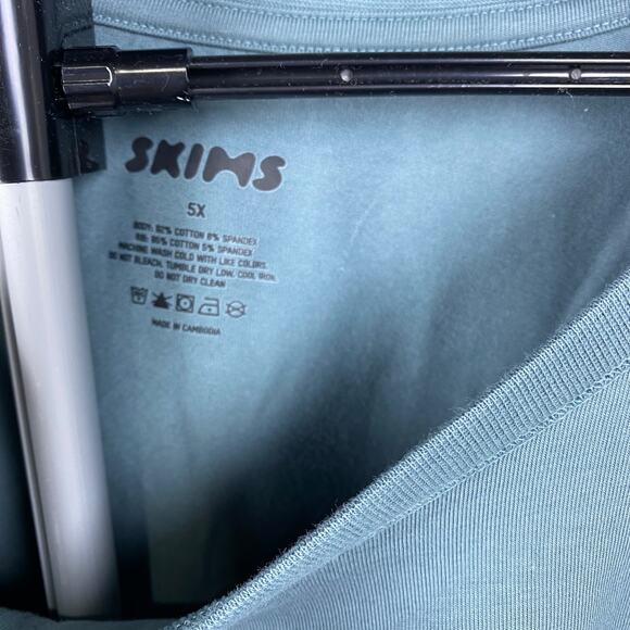 SKIMS Women's Cotton Jersey Oversized T-Shirt 5X | Plus Size Sage Green NWT - Picture 4 of 5